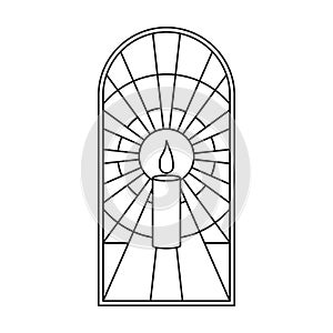 Glass vector outline icon. Vector illustration glass window on white background. Isolated outline illustration icon of window