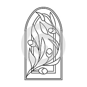 Glass vector outline icon. Vector illustration glass window on white background. Isolated outline illustration icon of window