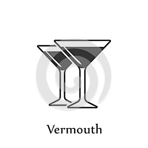 A glass of Vermouth icon. Element of drink icon for mobile concept and web apps. Detailed A glass of Vermouth icon can be used for