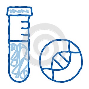 Glass Vial With Liquid Biomaterial doodle icon hand drawn illustration