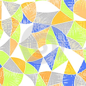 Glass vitrage mosaic kaleidoscopic seamless grunge pattern background photo