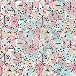 Glass vitrage mosaic kaleidoscopic seamless pattern background