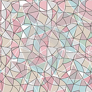 Glass vitrage mosaic kaleidoscopic seamless pattern background photo