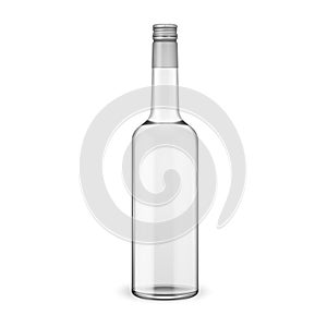 Glass vodka bottle with cap.