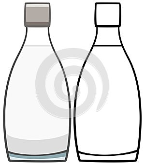 Glass vodka bottle in colored and line versions