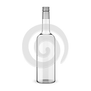 Glass vodka bottle with cap. photo