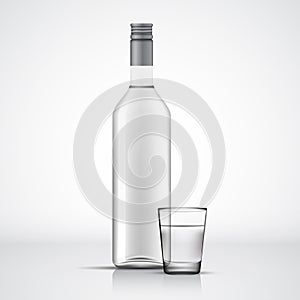 Glass Vodka bottle and shot template