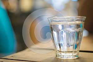 Glass of vodka water clear