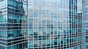 Glass wall of modern industrial building, may be used as background