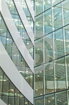 Glass wall of mordern office building