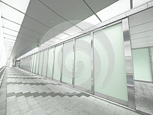 Glass wall and passageway photo