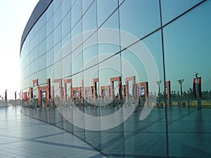 Glass wall reflection