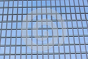 glass wall of a skyscraper.