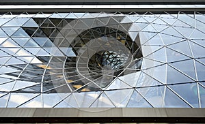 Glass wall of the Zeil Galerie shopping centre in Frankfurt/Germany photo