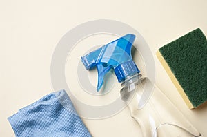 Glass wash tools and detergent, cleaning windows, mirror. Cleaning at home, housekeeping