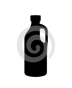 Glass water bottle with handle silhouette