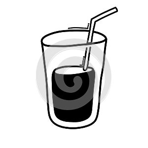 Glass of water doodle vector icon. Drawing sketch illustration hand drawn line eps10