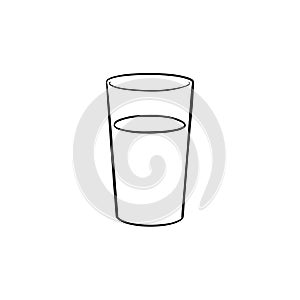 Glass of water hand drawn sketch icon.