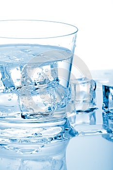 Glass of water with ice