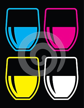 Glass of water icon cmyk colors
