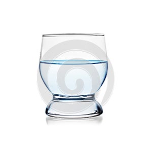 A glass of water isolated on a white background