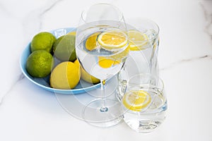 Glass of water and lemon