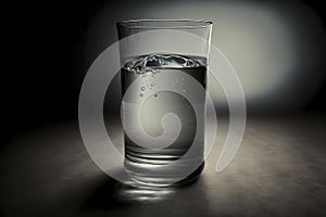 Glass of Water no drops or bubbles. Pure and calm healthy concept. Elegant beverage single crystal clear shot