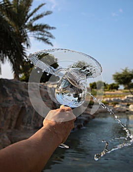 Glass of water with splash