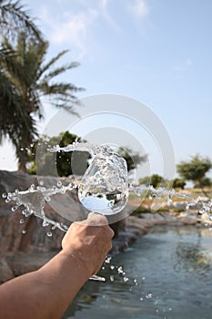 Glass of water with splash