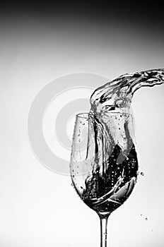 Glass and water splash