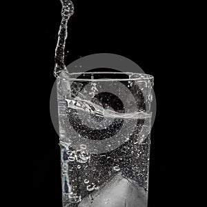 Glass with water splash