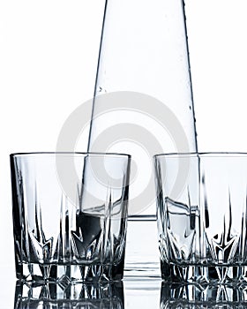 glass with water splash. highkey