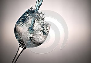 Glass water splash