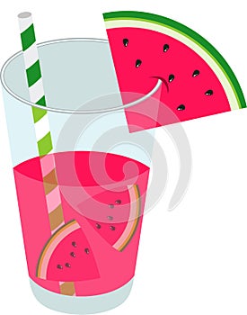 A glass of watermelon juice summer refreshment