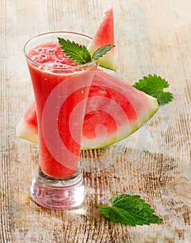 Glass of watermelon smoothie