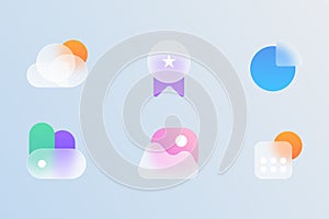 Glass web icon pack. Web Ui icon pack. Glassmorphism