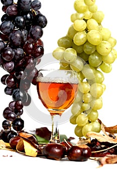 Glass of whine and grapes