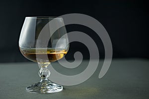 Glass of whiskey or cognac or alcohol drink