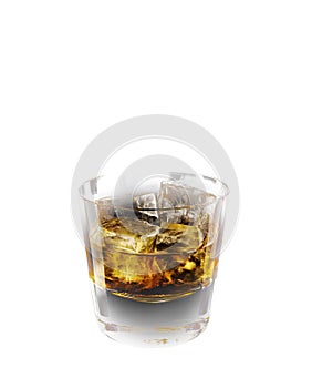 Glass of whiskey isolated alcoholic drink