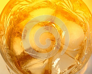 Glass of whiskey with rocks