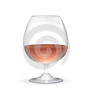 Glass of whiskey in vector on white