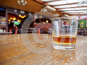 Glass of whisky in pub, Montreux, Switzerland