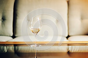 Glass with white wine