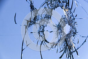 Glass window bullet hole background 3