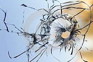 Glass window bullet hole background 2