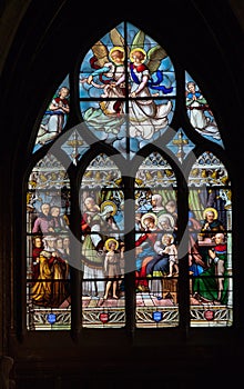 Glass Window Saint Severin Church Paris