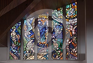 Glass Windows in Monserrate Church Bogota Colombia