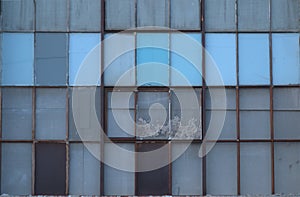 Glass windows of old building