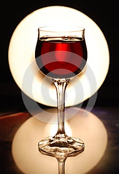 The glass with wine