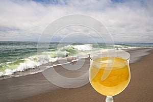 Glass of Wine on the Beach